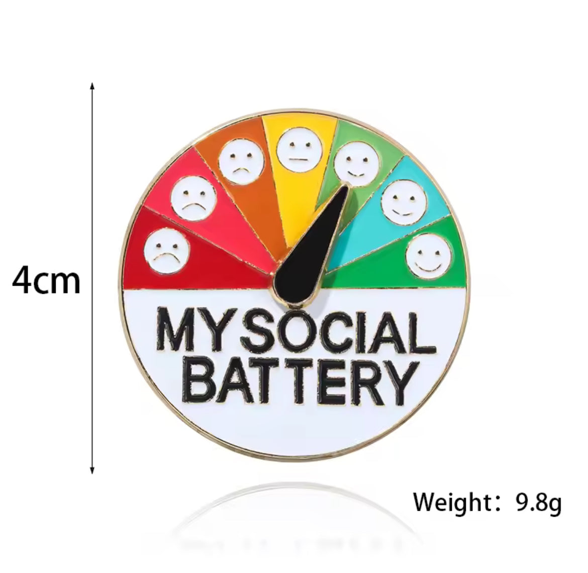 My Social Battery (round) ConverXation Pin